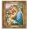  Matka Boska z Jezuskiem " 2  OBRAZ OLEJNY RĘCZNIE MALOWANY W RAMIE OZDOBNEJ UNIKAT